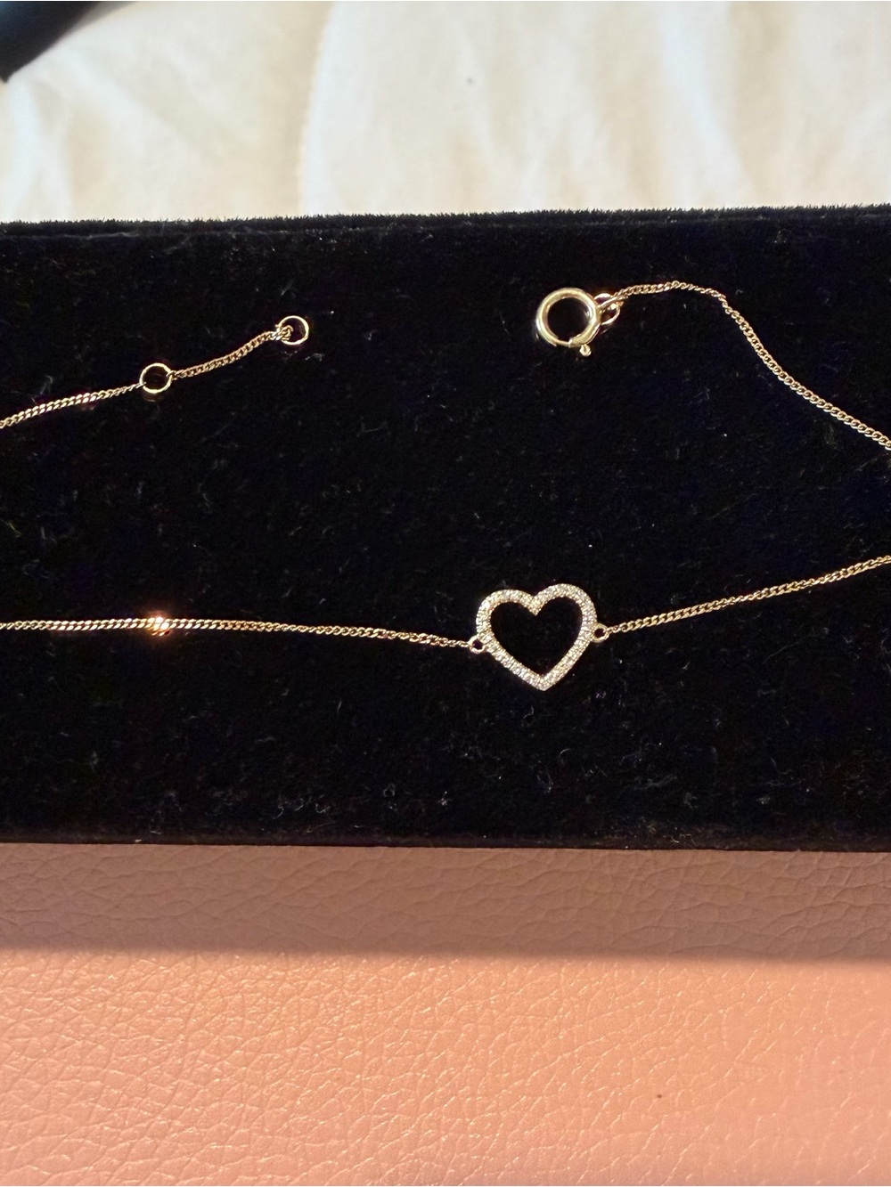 14K Real Gold Heart With Diamond Bracelet include Certificate